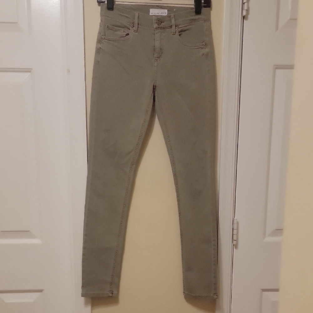 LOFT Olive Skinny Ankle Pants